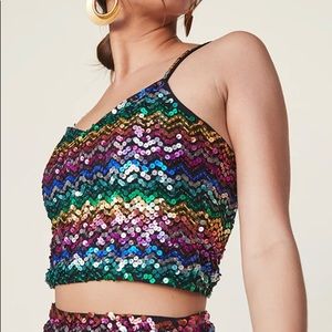 REVOLVE LPA TOP 656 IN RAINBOW SEQUIN